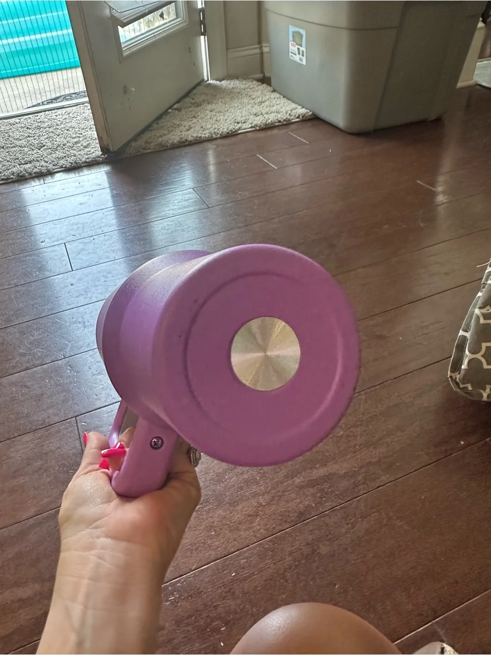 Large Purple Travel Tumbler with Handle and Lid